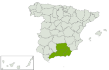 Archivo:Mapa de las provincias de España señalando a Andalucía Oriental