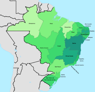 Mapa do Brasil em 1851