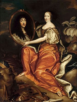 Archivo:Mathieu, Antoine - Henriette of England holding a portrait of her husband - Versailles
