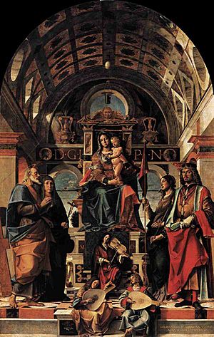 Archivo:Montagna Madonna and Child Enthroned with Saints