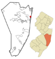 Ocean County New Jersey Incorporated and Unincorporated areas Dover Beaches North Highlighted