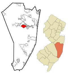 Ocean County New Jersey Incorporated and Unincorporated areas Holiday Heights Highlighted.svg