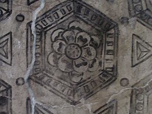 Archivo:Painted flower detail. Claustro bajo del Exconvento de Culhuacán