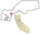 Placer County California Incorporated and Unincorporated areas North Auburn Highlighted.svg