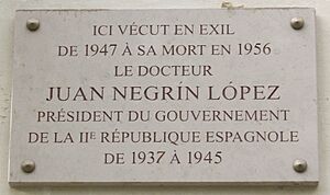 Archivo:Plaque Juan Negrín López, 78 bis avenue Henri-Martin, Paris 16