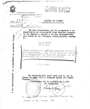 Archivo:Pliego de cargos contra José Álvarez Blázquez, 30 de octubre de 1936