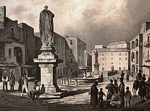 Archivo:Pozzuoli, piazza con Mamozio