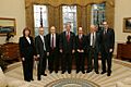 President George W. Bush meets with the 2004 Nobel Laureates in the Oval Office