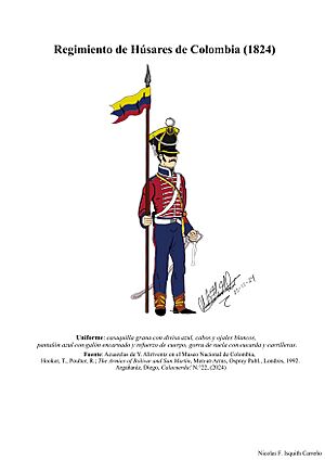 Archivo:Regimiento de Húsares de Colombia (1824)