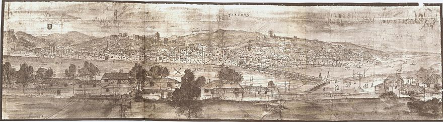 Vista de Tortosa por Anton van den Wyngaerde (1563)