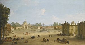 Archivo:ARANJUEZ, VIEW OF LA IGLESIA Y LA PLAZA DE SAN ANTONIO 1754 Antonio Joli
