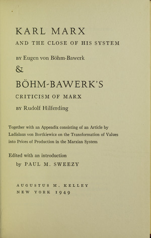 Archivo:Böhm-Bawerk - Karl Marx and the close of his system, 1949 - 5832246 IT-ICCU-TO0-0319327 0005 h