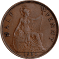 British pre-decimal halfpenny 1936 reverse