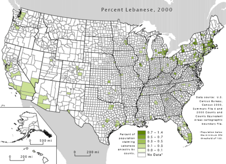 Archivo:Census Bureau 2000, Lebanese in the United States