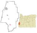 Coos County Oregon Incorporated and Unincorporated areas Powers Highlighted