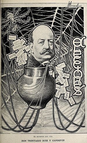 Archivo:El hombre del día. Don Trinitario Ruiz y Capdepón, de Mecachis, Blanco y Negro, 26-03-1898
