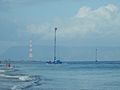 Feluca in the strait of Messina