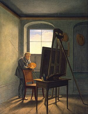 Archivo:Georg Friedrich Kersting - Caspar David Friedrich in seinem Atelier (um 1812)