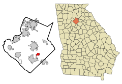 Gwinnett County Georgia Incorporated and Unincorporated areas Grayson Highlighted.svg