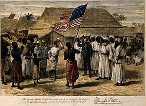 Archivo:Henry Morton Stanley meeting David Livingstone at Ujiji, in Wellcome V0006855
