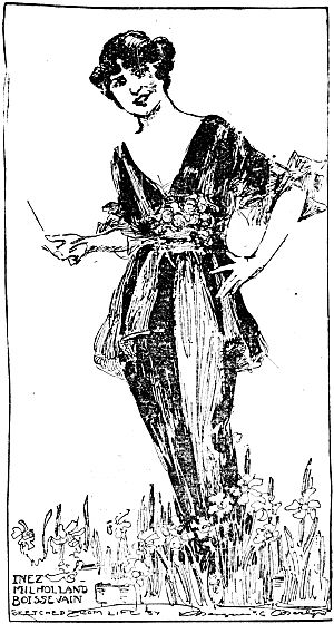 Archivo:Inez Milholland Boissevain as sketched by Marguerite Martyn, 1914