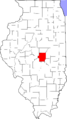 Map of Illinois highlighting Macon County