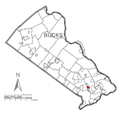 Map of Langhorne Manor, Bucks County, Pennsylvania Highlighted.png