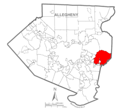 Map of Municipality of Monroeville, Allegheny County, Pennsylvania Highlighted.png