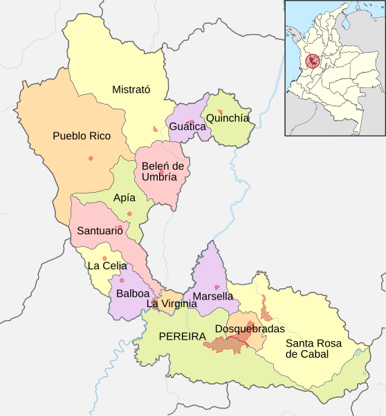 Mapa de Risaralda (político)
