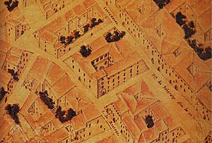 Archivo:Palau de l'ambaixador Vich segons el plànol de Tomàs Vicent Tosca de 1704