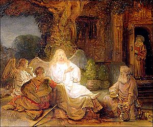 Archivo:Rembrandt Abraham Serving the Three Angels