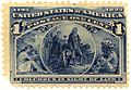 US stamp 1893 1c Columbus in Sight of Land