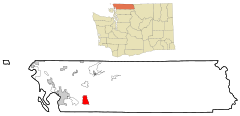 Whatcom County Washington Incorporated and Unincorporated areas Acme Highlighted.svg