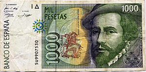 Archivo:1000 pesetas, 12 de octubre de 1992, Hernán Cortés