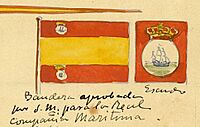Archivo:1785 Spanish flag proposals (cropped)
