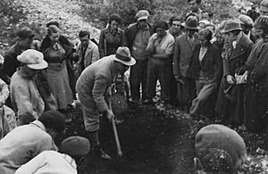 Archivo:Alexander Eig Laying the Groundwork for the Botanical Garden on Mount Scopus