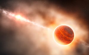 Archivo:Artist's impression of a gas giant planet forming in the disc around the young star HD 100546