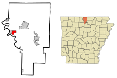Baxter County Arkansas Incorporated and Unincorporated areas Gassville Highlighted.svg