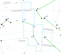 Caelum constellation map