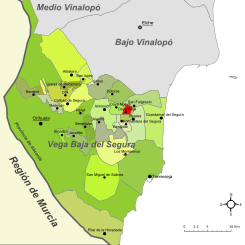 Localización de Daya Vieja en la Vega Baja