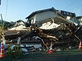 Destroyed house by 2016 Kumamoto earthquake