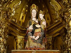 Escultura medieval del retablo mayor, monasterio de Santa María la Real de Nájera. La Rioja, España
