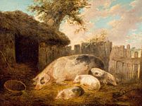 George Morland Vor dem Schweinestall 1793
