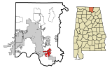 Madison County Alabama Incorporated and Unincorporated areas Owens Cross Roads Highlighted.svg