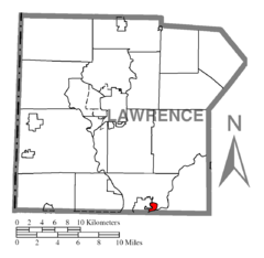 Map of Ellport, Lawrence County, Pennsylvania Highlighted.png