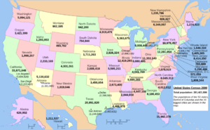 Archivo:Map of United States population in 2000 US Census