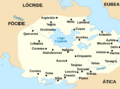 Map of cities in ancient boeotia-es
