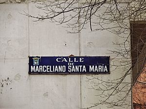 Archivo:Placa de la calle de Marceliano Santa María