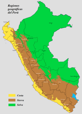 Mapa de la Selva del Perú en color verde.