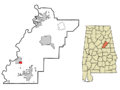 Talladega County Alabama Incorporated and Unincorporated areas Bon Air Highlighted